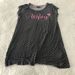 WIFEY T-shirt Nightgown Small and Medium